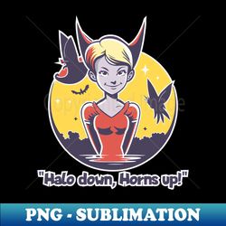 cute devilish girl halo and horns - professional sublimation digital download - unlock vibrant sublimation designs