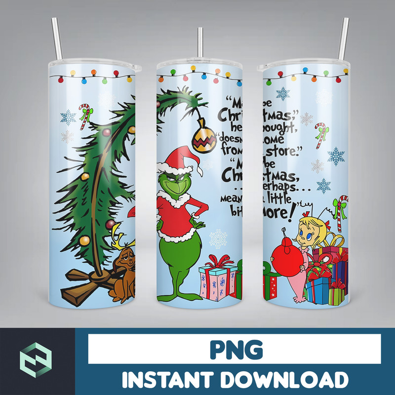 Christmas Tumbler, 20oz Skinny Tumbler Sublimation Designs, Christmas Rules Tumbler Wrap for Straight Tumbler PNG, Instant Download (14).jpg