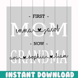 first mom now grandma svg, mothers day svg, mom svg, grandma svg, mom gift, gift for mom, mothers day, mothers day gift