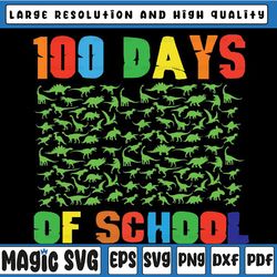 100 days of school 100th day dino dinosaur kids svg, dinosaur lover svg, 100th day of school png svg, digital download