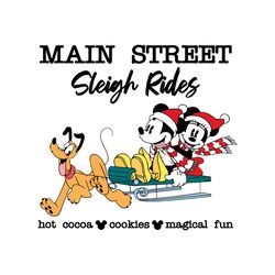 main street sleigh rides hot cocoa cookies svg digital files