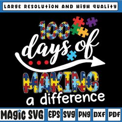 kids autism awareness making differences png, 100 days of school png, love shool, digital download