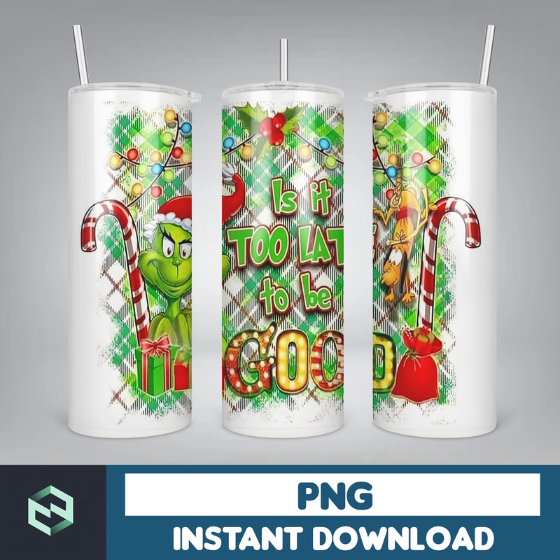 Christmas Tumbler, 20oz Skinny Tumbler Sublimation Designs, Christmas Rules Tumbler Wrap for Straight Tumbler PNG, Instant Download (52).jpg