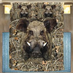 Gearhumans 3D Boar Hunting Bedding Set