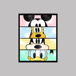 Mickey Mouse Gffiy Disney Donald Duck Art Print Digital Files nursery room watercolor