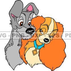 Disney Lady And The Tramp Svg, Good Friend Puppy,  Animals SVG, EPS, PNG, DXF 242