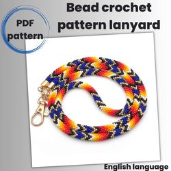 Lanyard beading pattern, Bead crochet native lanyard pattern, Crochet bead lanyard, Seed bead lanyard pattern