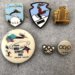 Squaw Valley 1960 Olympic Badges Pins Set USA Winter Olympiad Vintage Rare