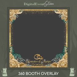 360 Overlay Gold Wedding 360 Newlyweds Selfie 360 Wedding Rings Videobooth 360 Bday Flowers Custom Template Photobooth