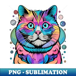Galaxy Cat A Vibrant and Happy Cosmic Adventure - Premium Sublimation Digital Download - Perfect for Creative Projects