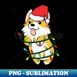 Corgi Santa Hat Christmas Tree Xmas Lights Corgmas Dog Lover - Exclusive Sublimation Digital File - Perfect for Sublimation Mastery