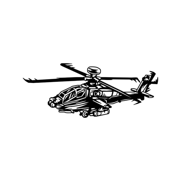 Apache Helicopter SVG | Military Vinyl Stencil Graphics | Cr | Inspire ...