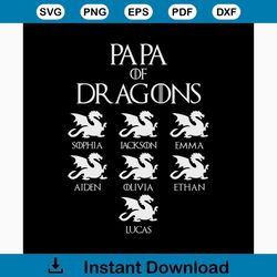 papa of dragons svg, fathers day svg, happy fathers day, father gift svg, daddy svg, daddy gift, daddy life, gift for da