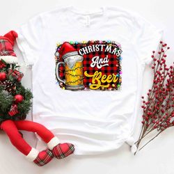 Christmas and Beer Shirt, Funny Christmas Shirt, Humorous Christmas New Year Santa Shirt, Santas Favorite, Naughty Chris
