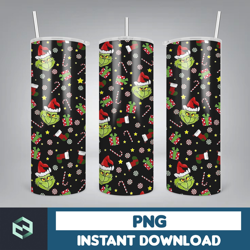 Christmas Tumbler, 20oz Skinny Tumbler Sublimation Designs, Christmas Rules Tumbler Wrap(65).jpg