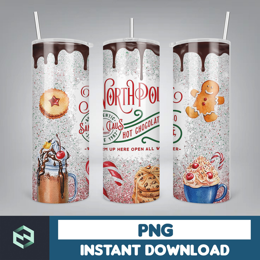 Christmas Tumbler, 20oz Skinny Tumbler Sublimation Designs, Christmas Rules Tumbler Wrap(68).jpg