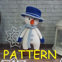 Christmas snowman crochet pattern Christmas Santa's friend crochet pattern