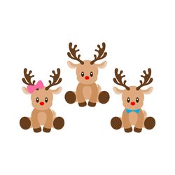 reindeer svg. png. cricut cut files, layered files. silhouette. girl, boy, rudolph the red nosed reindeer. dxf, eps. in