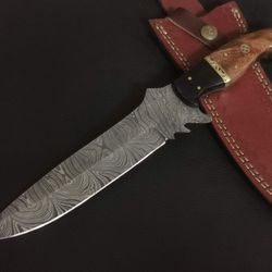 custom handmade Damascus steel hunting knife rose wood handle gift for him groomsmen gift wedding anniversary gift