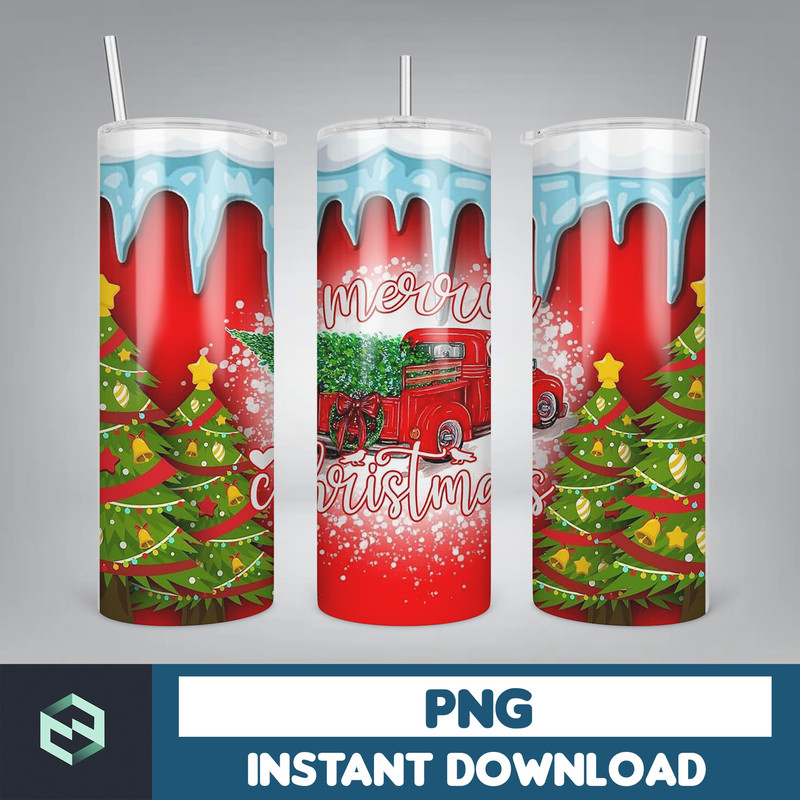 Christmas Tumbler, 20oz Skinny Tumbler Sublimation Designs, Christmas Rules Tumbler Wrap(78).jpg