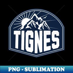 tignes france vintage skiing - stylish sublimation digital download - vibrant and eye-catching typography