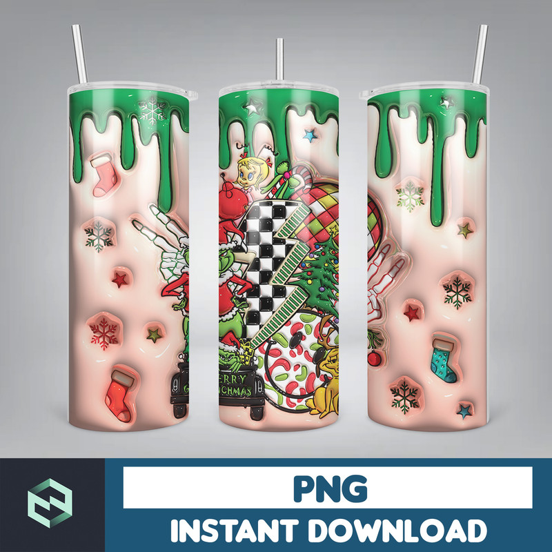 Christmas Tumbler, 20oz Skinny Tumbler Sublimation Designs, Christmas Rules Tumbler Wrap(83).jpg