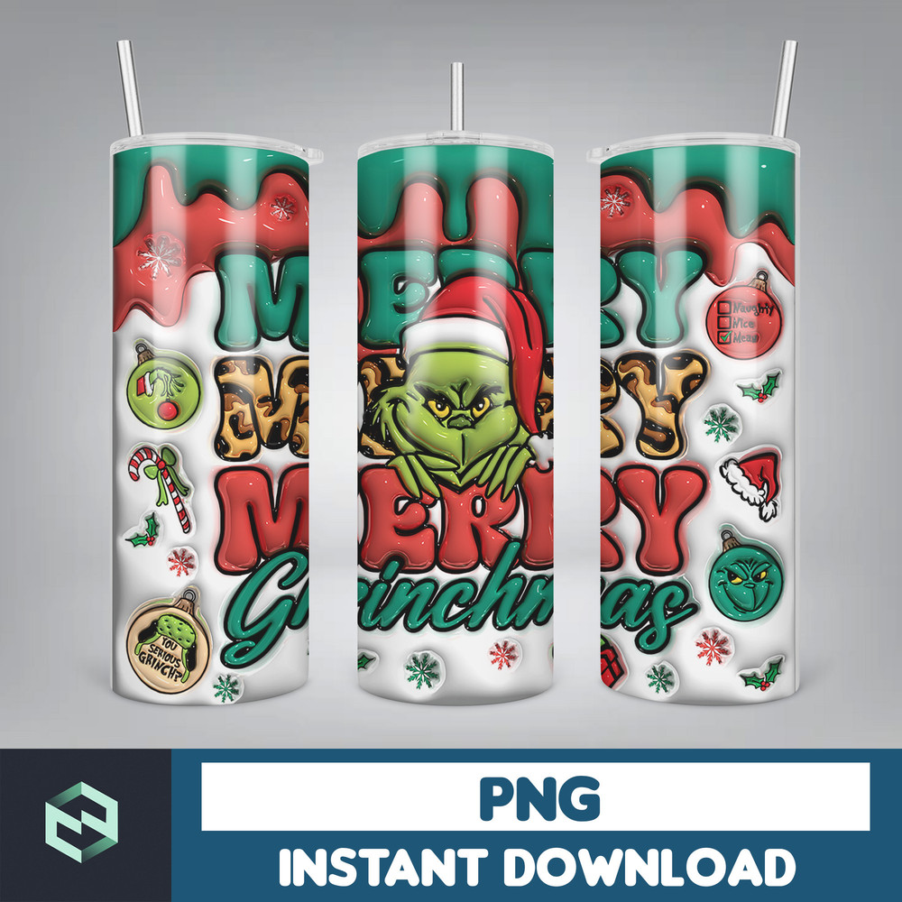 Christmas Tumbler, 20oz Skinny Tumbler Sublimation Designs, Christmas Rules Tumbler Wrap(95).jpg
