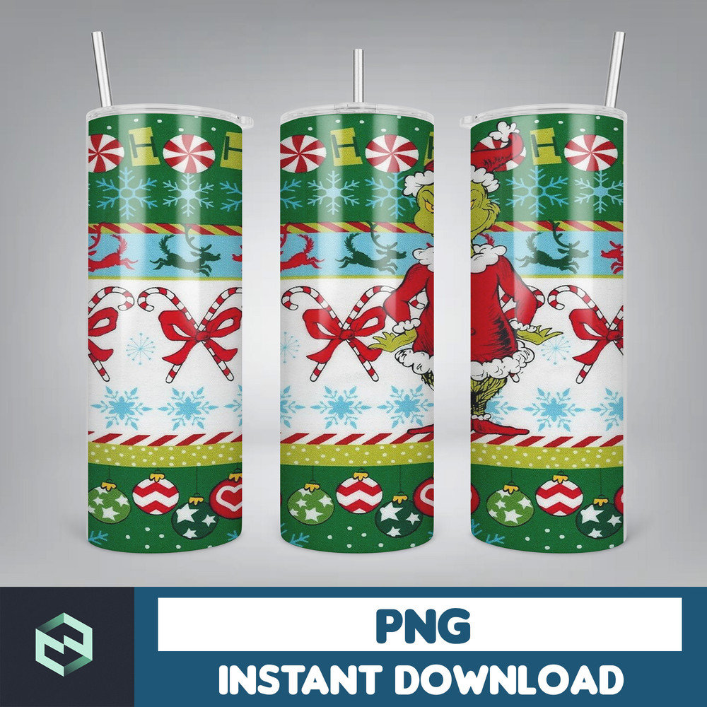 Christmas Tumbler, 20oz Skinny Tumbler Sublimation Designs, Christmas Rules Tumbler Wrap(127).jpg