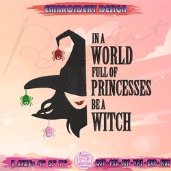 witch embroidery design, witch princess embroidery, halloween embroidery design, machine embroidery designs, instant download