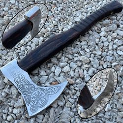 Axe Viking Custom Handmade Carbon Steel Blade Hunting Axe Camping Axe Christmas