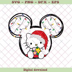 Cute Hello Kitty Christmas Mickey Head SVG Download