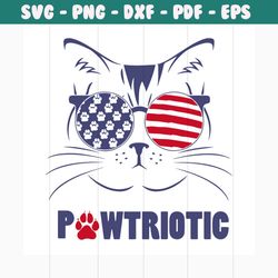 pawtriotic america patriot cat 4th of july svg, independence day svg, 4th of july svg, pawtriotic svg, america cat svg,