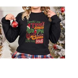 rudolph christmas sweatshirt, dance like frosty shine like rudolph give like santa love like jesus sweater,rudolph red n