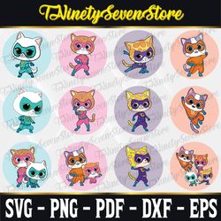12 kid cartoon characters bundle svg / png/ jpg - cake toppers, birthday characters, kids character png, jpg, eps, dxf