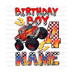 personalized birthday boy (name and age) png, monster truck png, birthday png,birthday party png,boy birthday png,sublimate designs download
