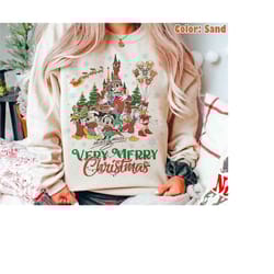 mickey's very merry christmas party family matching shirt, disney santa mickey and minnie xmas shirt, disneyland vacatio