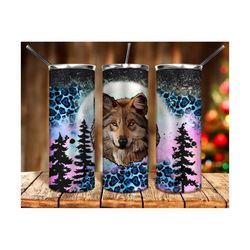 wolf leopard 20oz tumbler png sublimation design download, wolf tumbler png, western tumbler png, animal png, sublimate designs download
