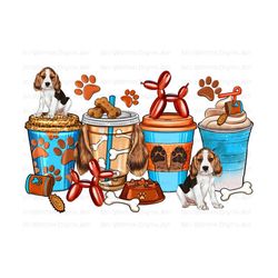 dog coffee cups png sublimation design download, animals coffee cups png design, hand drawn dog png, sublimate designs download