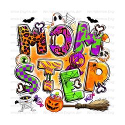 momster png sublimation design download, happy halloween png, trick or treat png, halloween mom png, sublimate designs download