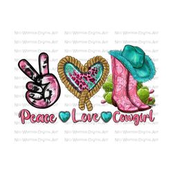 peace love cowgirl png sublimation design download, peace love png, western peace love png, cowgirl png, sublimate designs download