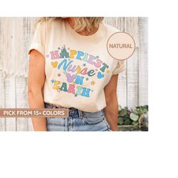 happiest nurse on earth shirts, disney nurse shirt, happy nurse day, disney 2023 shirt, happiest place on earth shirt, n