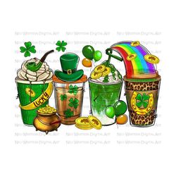 st. patrick's day coffee drinks png sublimation design, st. patrick's coffee drinks png, lucky coffee png, sublimate designs download