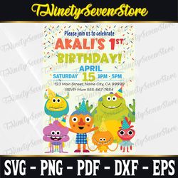 super simple songs birthday | customized super simple songs invitations | kids super simple monsters birthday party