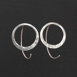 Hammered Silver Hoop Earrings, Minimalist Handmade Hoop Earrings, Everyday Jewelry, Silver Earrings Circle Hoops Earring