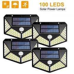 100 led wall lights outdoor solar lamp pir motion sensor solar powered sunlight street light for garden decoration