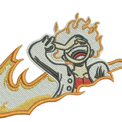 gear 5 luffy swoosh embroidery design