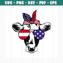 america cow svg, independence day svg, 4th of july svg, cow svg, cow head svg, cow sunglasses svg, patriotic svg, americ