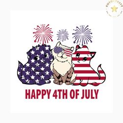 happy 4th of july adorable cats svg, independence day svg, 4th of july svg, cats svg, adorable cats svg, patriotic svg,