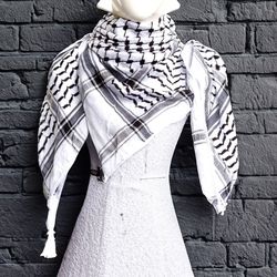keffiyeh palestine scarf style, cotton arafat hatta arab style headscarf for men and women, halloween gift, gift for him