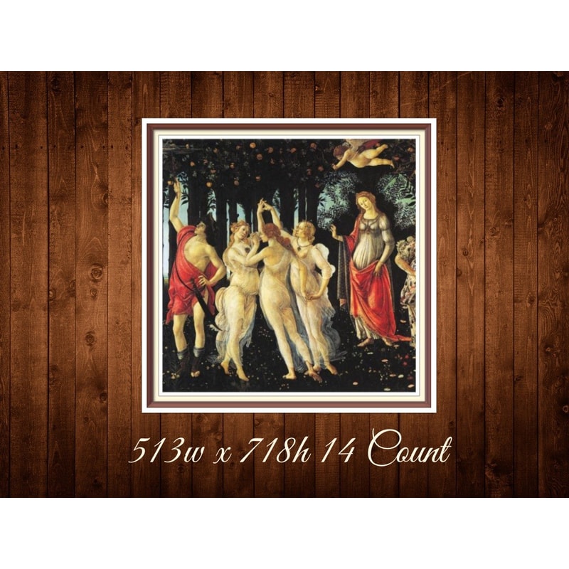Spring Cross Stitch Pattern Sandro Botticelli 1478-1482 513w x 718h - 14 Count PDF Vintage Counted.jpg